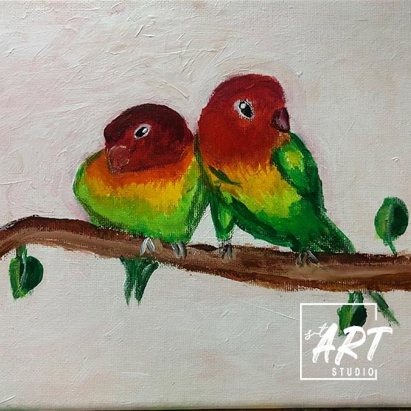 Lovebirds painting by stART Studio student